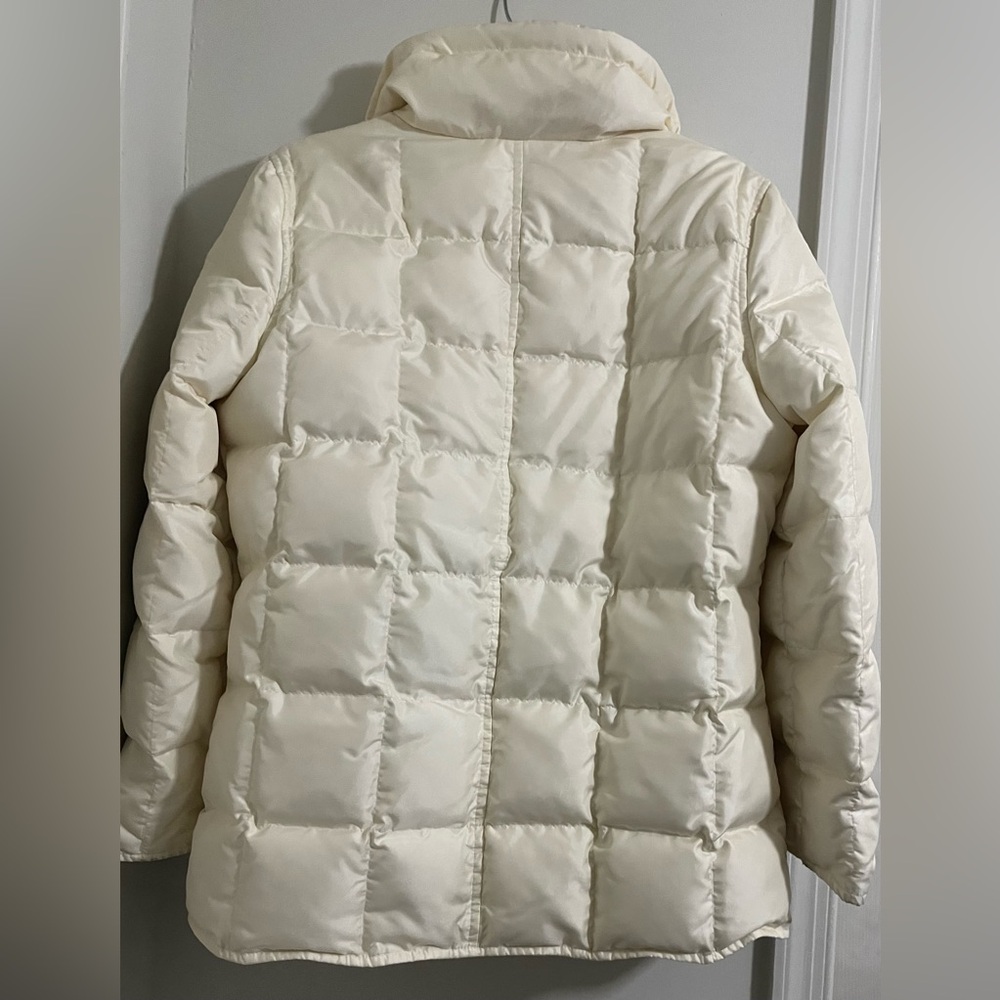 Womens Talbots Petite Ivory Puffer Jacket Size Medium - Picture 3 of 6
